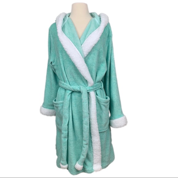 Ulta Beauty Other - Ulta Beauty Mint Green Plush Hooded Spa Robe L/XL